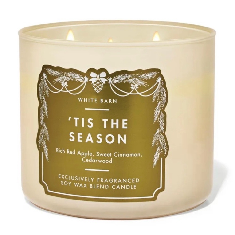 Bath & Body Works NEW Unlit ‘Tis the Season 3-Wick Candle 14.5 Ounce